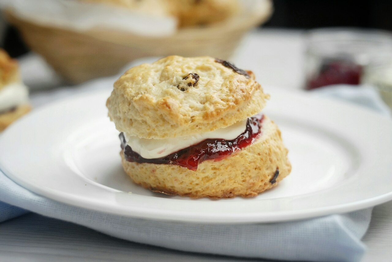 Classic English scones are just perfect for tea time, serve with clotted cr...